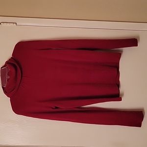 Red turtleneck top